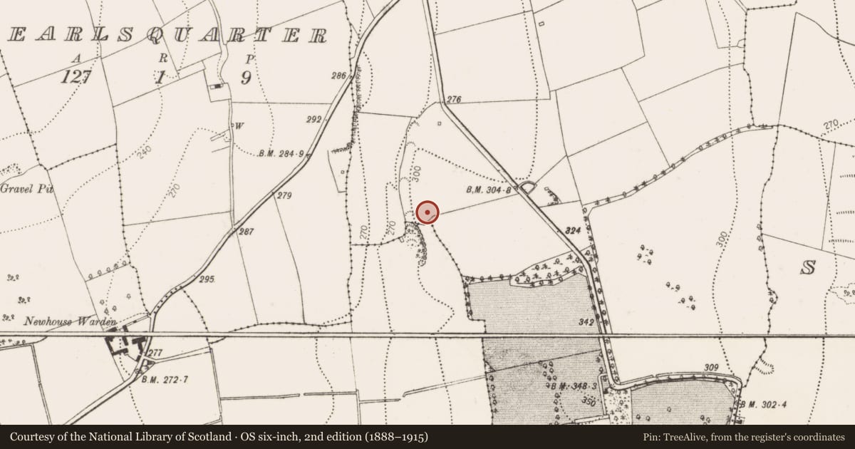 Ordnance Survey six-inch map, 2nd edition (1888–1915) covering the location of Enclosure, Kilbline, County Kilkenny, with a pin at the register's coordinates