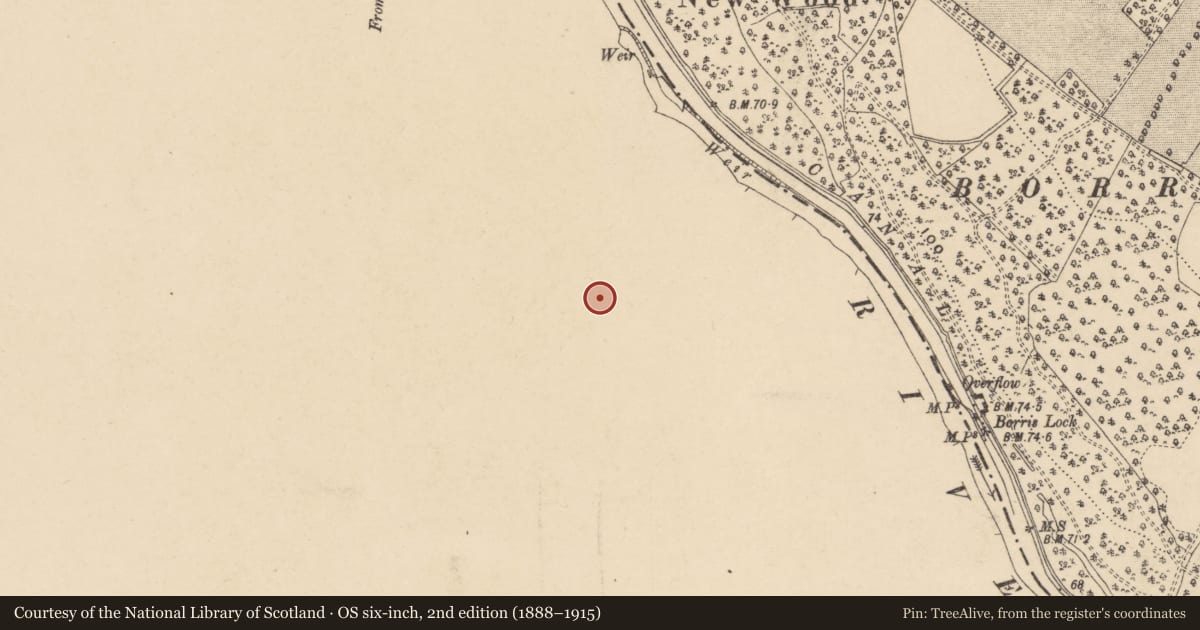 Ordnance Survey six-inch map, 2nd edition (1888–1915) covering the location of Enclosure, Milltown, County Kilkenny, with a pin at the register's coordinates