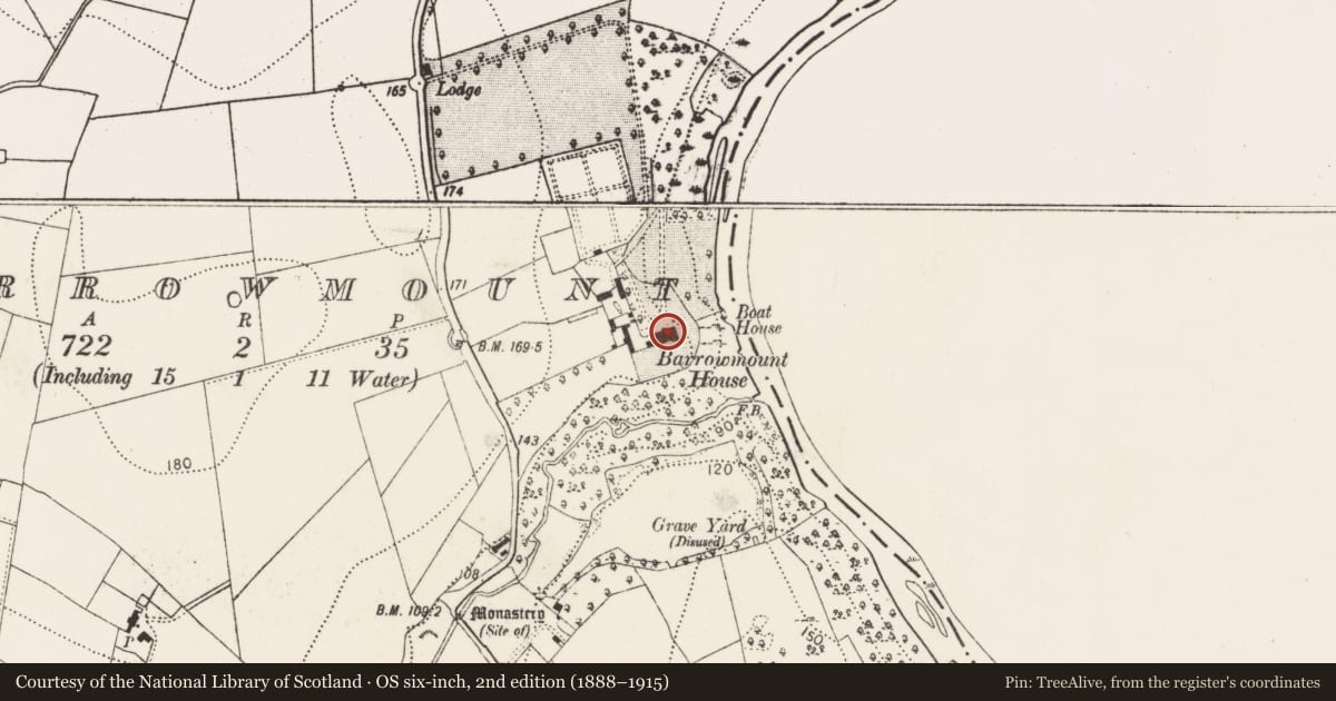 Ordnance Survey six-inch map, 2nd edition (1888–1915) covering the location of House - 17th century, Barrowmount, County Kilkenny, with a pin at the register's coordinates