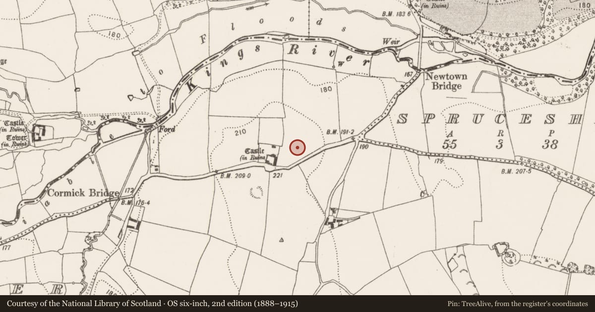 Ordnance Survey six-inch map, 2nd edition (1888–1915) covering the location of Enclosure, Rathculbin, County Kilkenny, with a pin at the register's coordinates