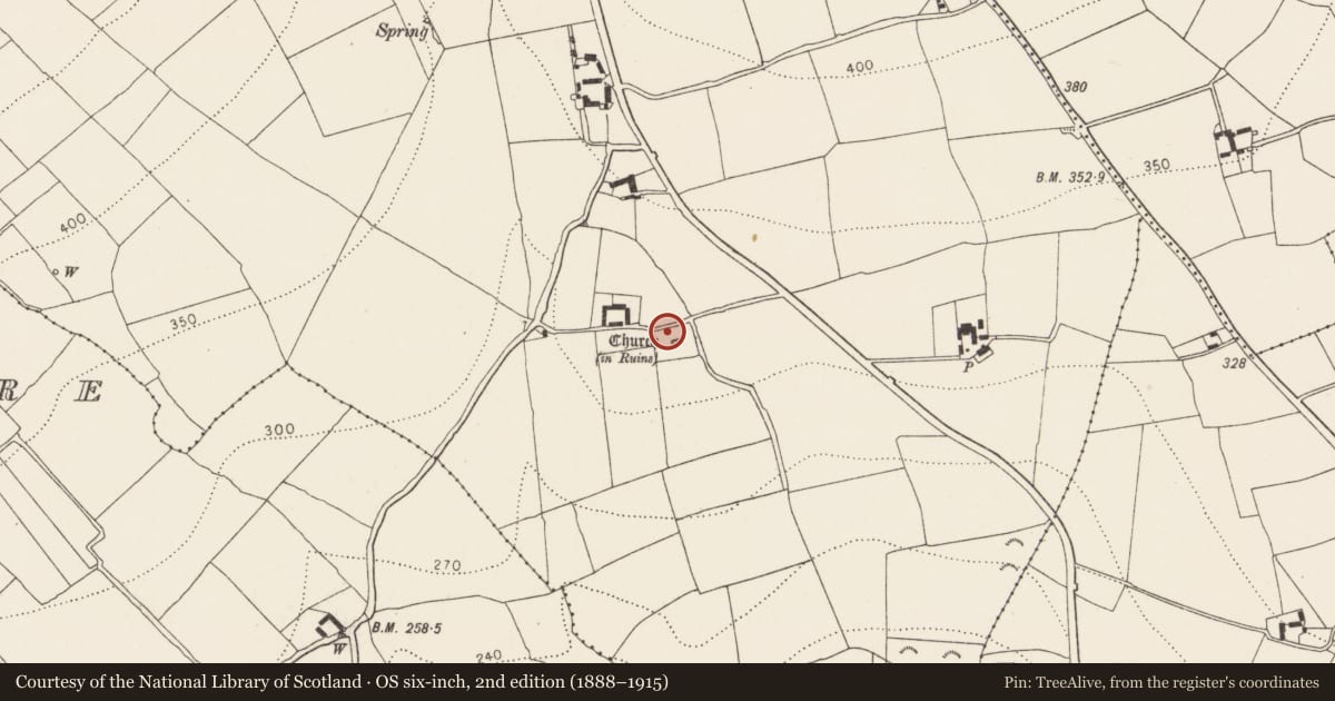 Ordnance Survey six-inch map, 2nd edition (1888–1915) covering the location of Architectural fragment, Oldgrange, County Kilkenny, with a pin at the register's coordinates