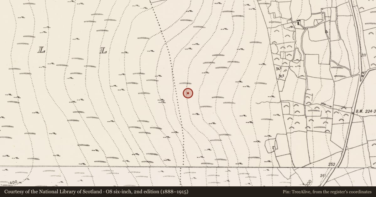 Ordnance Survey six-inch map, 2nd edition (1888–1915) covering the location of Building, Ballyogan, County Kilkenny, with a pin at the register's coordinates