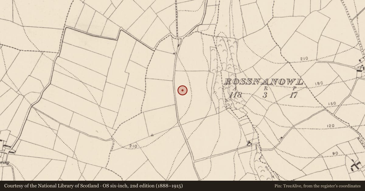 Ordnance Survey six-inch map, 2nd edition (1888–1915) covering the location of Enclosure, Grange, County Kilkenny, with a pin at the register's coordinates
