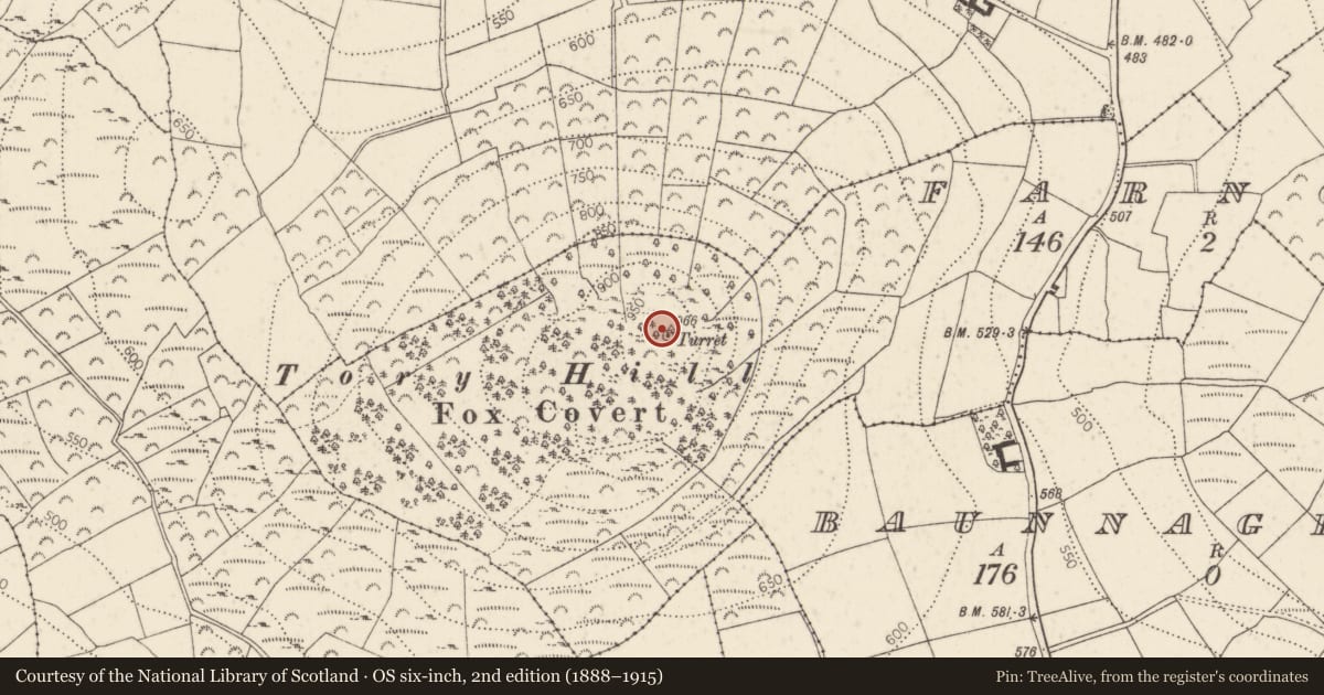 Ordnance Survey six-inch map, 2nd edition (1888–1915) covering the location of Cairn - unclassified, Farnoge, County Kilkenny, with a pin at the register's coordinates