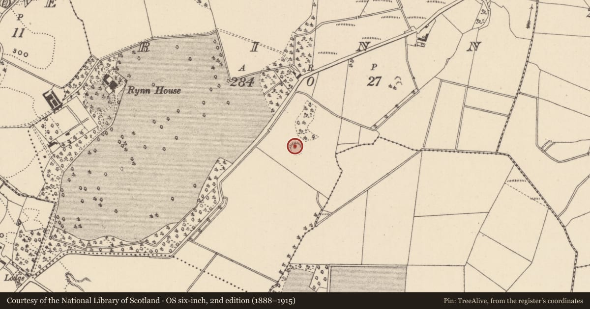 Ordnance Survey six-inch map, 2nd edition (1888–1915) covering the location of Enclosure, Rinn, County Laois, with a pin at the register's coordinates