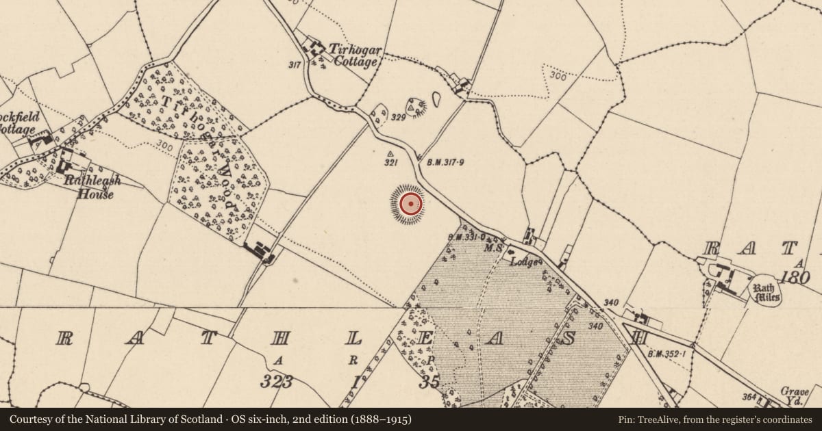 Ordnance Survey six-inch map, 2nd edition (1888–1915) covering the location of Ringfort - unclassified, Rathleash, County Laois, with a pin at the register's coordinates