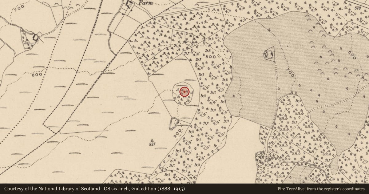 Ordnance Survey six-inch map, 2nd edition (1888–1915) covering the location of Hillfort, Capard, County Laois, with a pin at the register's coordinates