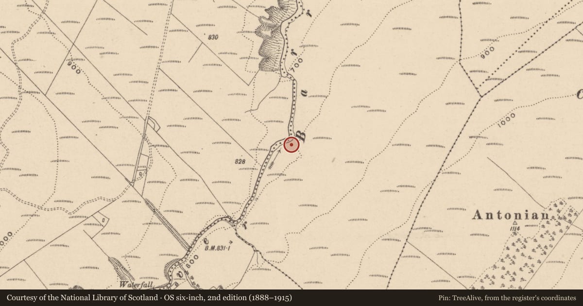 Ordnance Survey six-inch map, 2nd edition (1888–1915) covering the location of Hermitage, Glenbarrow, County Laois, with a pin at the register's coordinates
