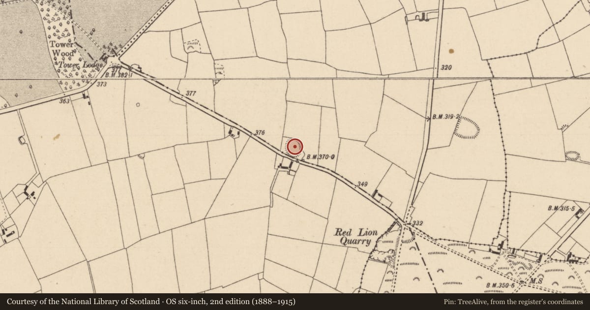 Ordnance Survey six-inch map, 2nd edition (1888–1915) covering the location of Ringfort - rath, Coolbanagher, County Laois, with a pin at the register's coordinates