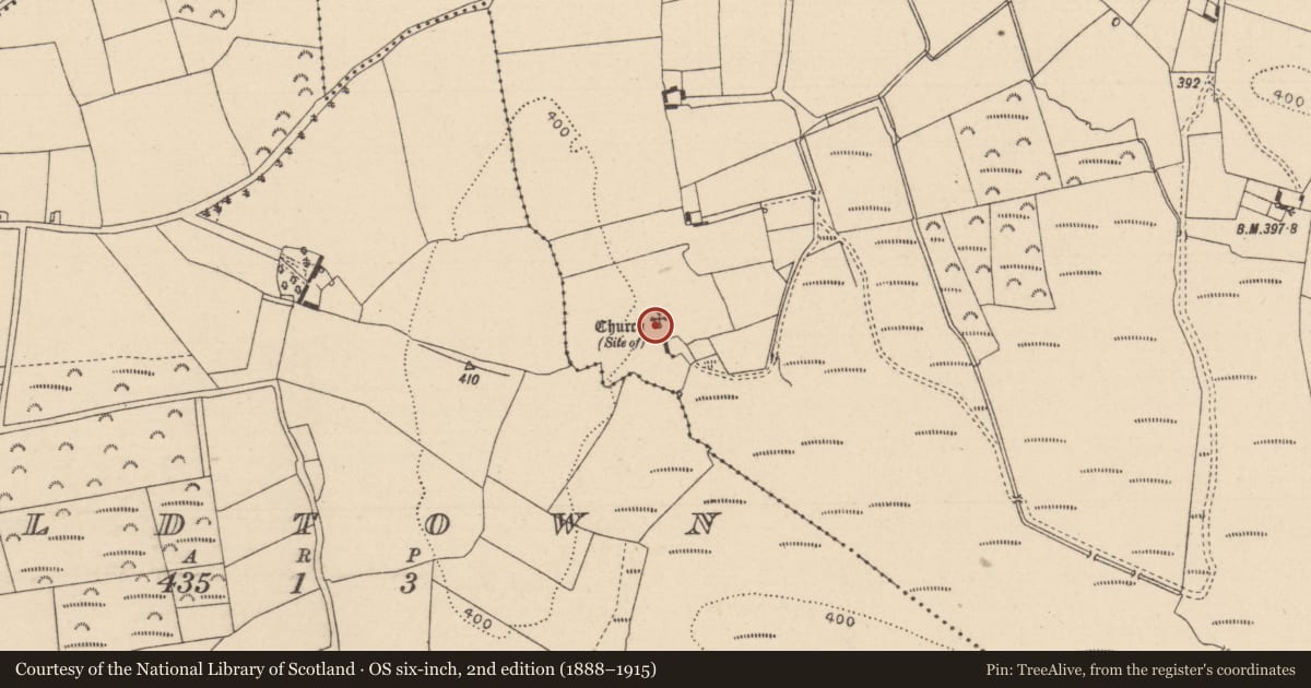 Ordnance Survey six-inch map, 2nd edition (1888–1915) covering the location of Enclosure, Clonkeen, County Laois, with a pin at the register's coordinates