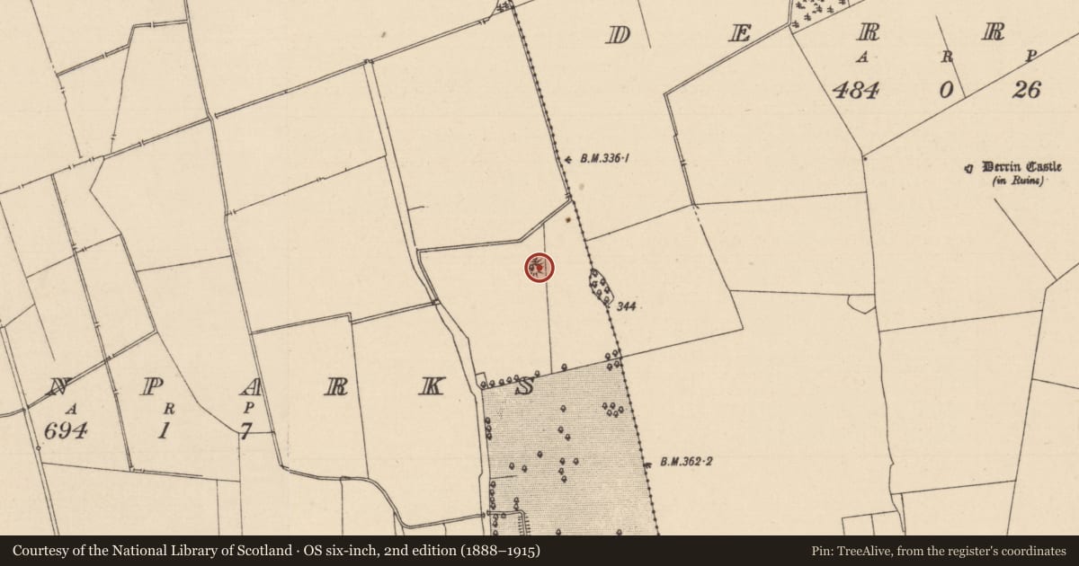 Ordnance Survey six-inch map, 2nd edition (1888–1915) covering the location of Barrow - unclassified, Townparks, County Laois, with a pin at the register's coordinates