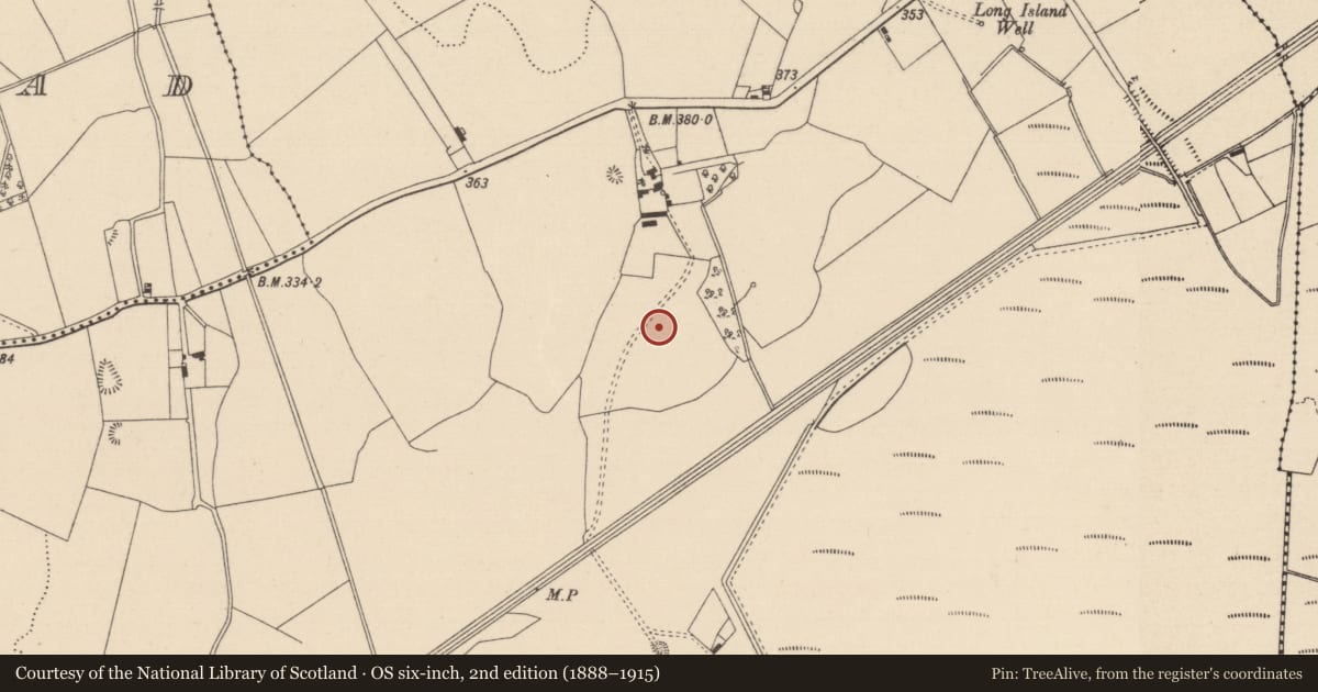 Ordnance Survey six-inch map, 2nd edition (1888–1915) covering the location of Enclosure, Cuddagh, County Laois, with a pin at the register's coordinates