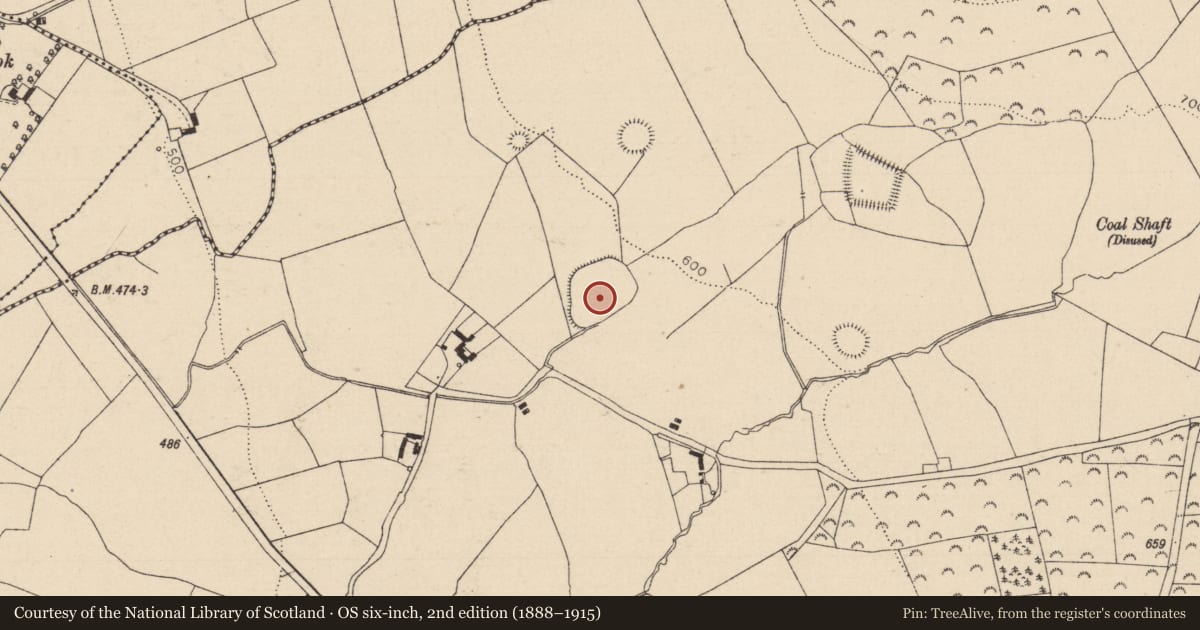 Ordnance Survey six-inch map, 2nd edition (1888–1915) covering the location of Enclosure, Dooary, County Laois, with a pin at the register's coordinates