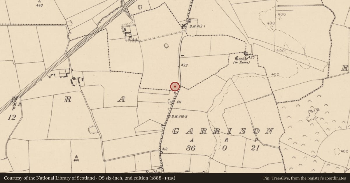 Ordnance Survey six-inch map, 2nd edition (1888–1915) covering the location of Enclosure, Castlefleming Or Heath, County Laois, with a pin at the register's coordinates
