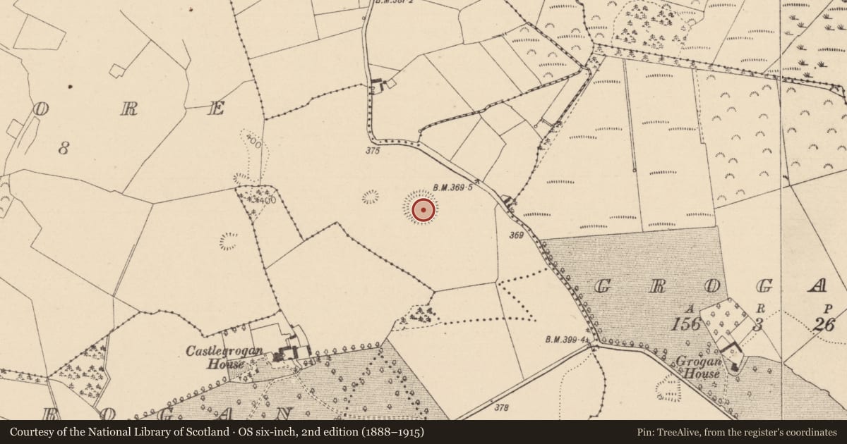 Ordnance Survey six-inch map, 2nd edition (1888–1915) covering the location of Ringfort - rath, Rossmore, County Laois, with a pin at the register's coordinates