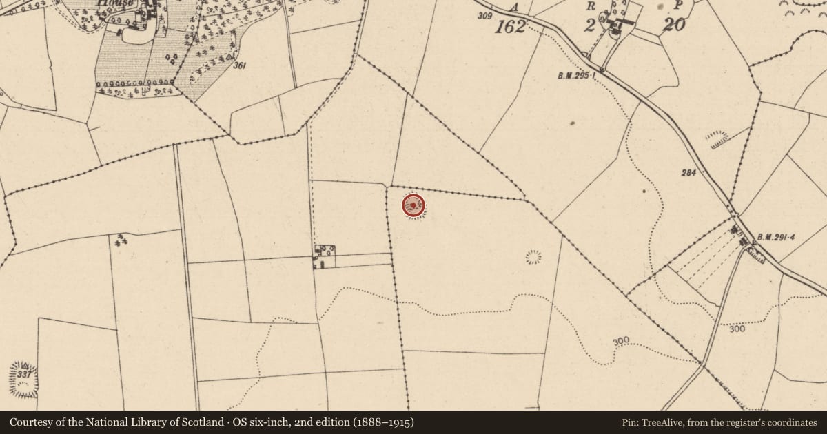 Ordnance Survey six-inch map, 2nd edition (1888–1915) covering the location of Ringfort - rath, Ballygauge More, County Laois, with a pin at the register's coordinates