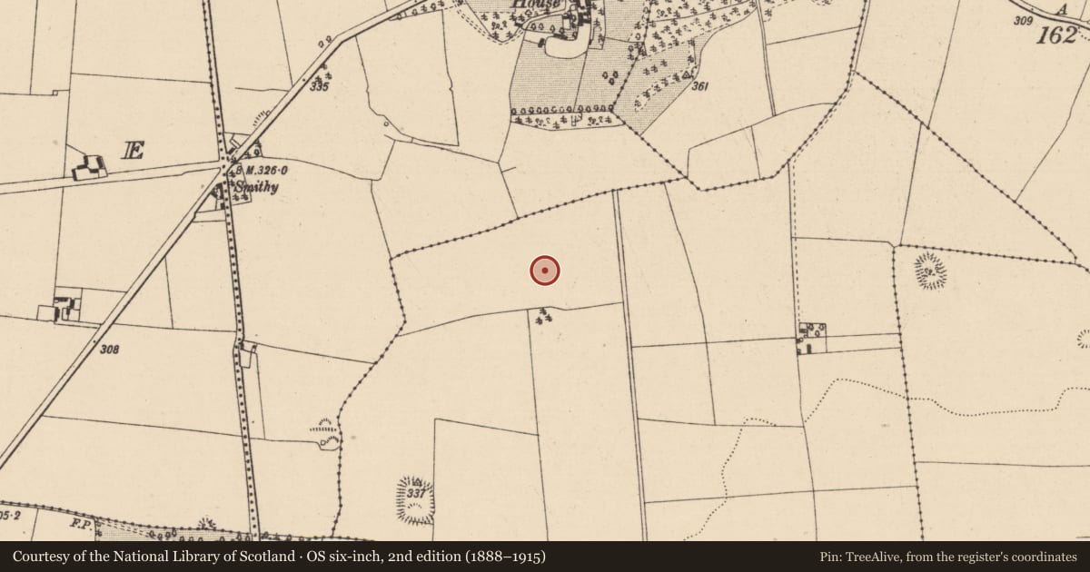 Ordnance Survey six-inch map, 2nd edition (1888–1915) covering the location of Enclosure, Ballycolla Heath, County Laois, with a pin at the register's coordinates