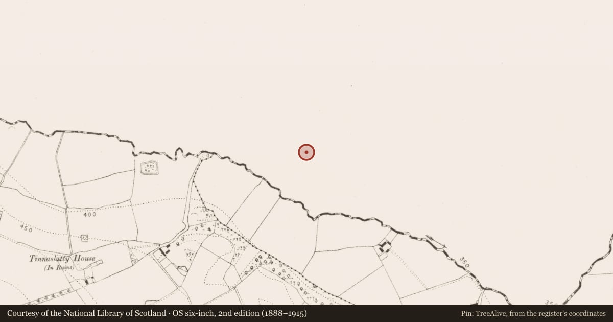 Ordnance Survey six-inch map, 2nd edition (1888–1915) covering the location of Church, Aharney, County Laois, with a pin at the register's coordinates