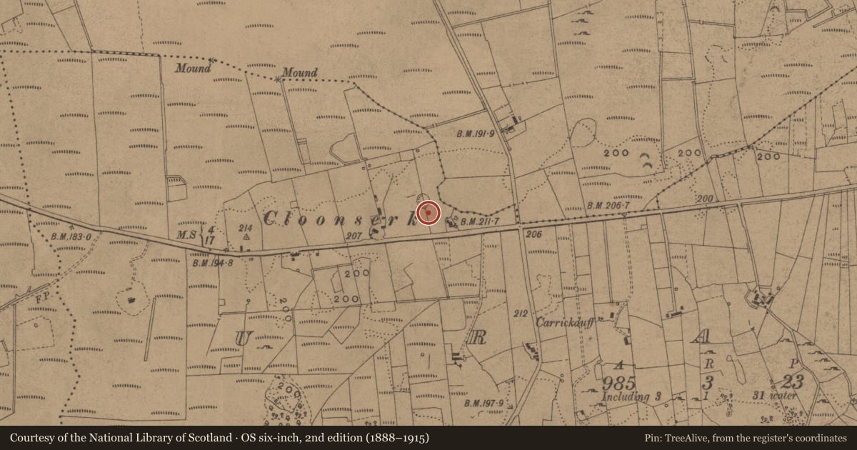 Ordnance Survey six-inch map, 2nd edition (1888–1915) covering the location of Ringfort - cashel, Uragh, County Leitrim, with a pin at the register's coordinates