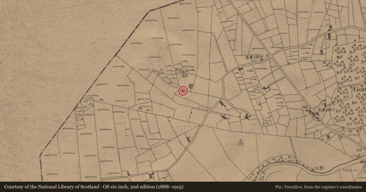 Ordnance Survey six-inch map, 2nd edition (1888–1915) covering the location of Mass-rock, Tawly, County Leitrim, with a pin at the register's coordinates