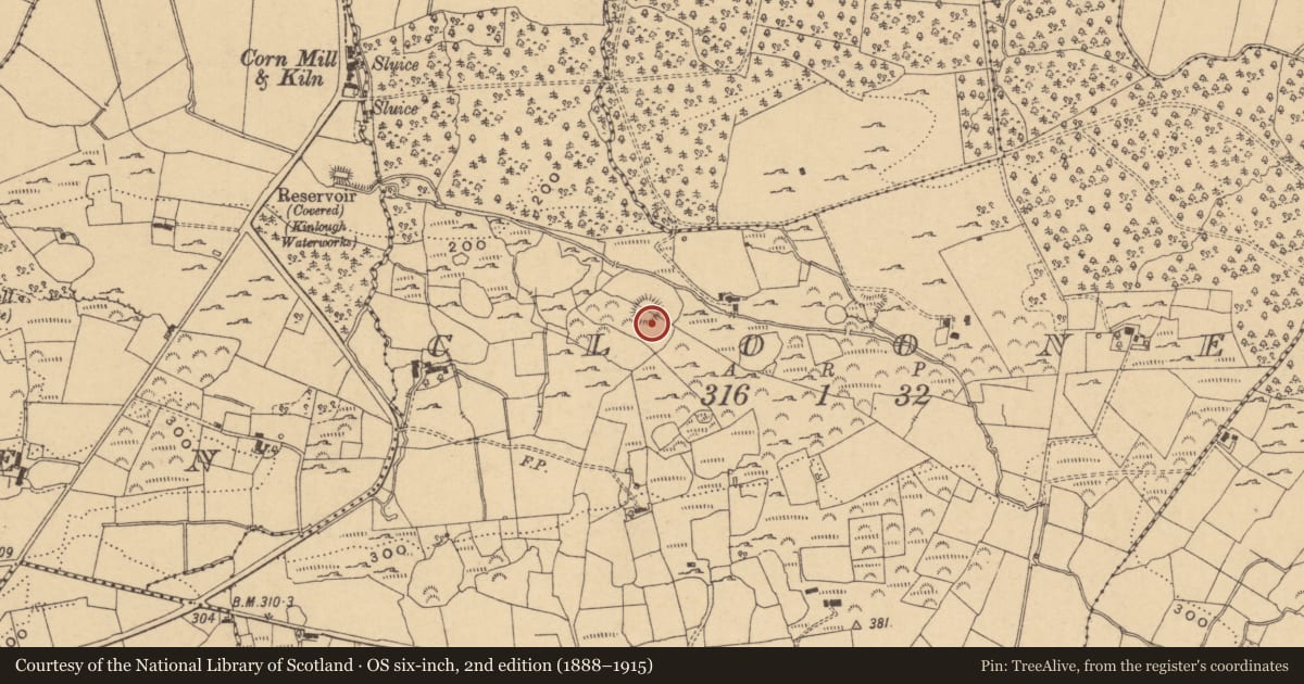 Ordnance Survey six-inch map, 2nd edition (1888–1915) covering the location of Ringfort - rath, Cloone, County Leitrim, with a pin at the register's coordinates