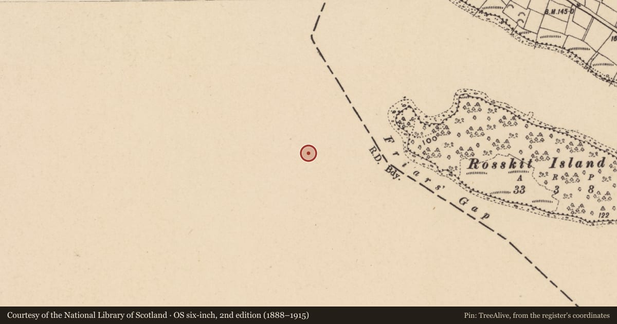 Ordnance Survey six-inch map, 2nd edition (1888–1915) covering the location of Enclosure, Inishkeen Island, County Leitrim, with a pin at the register's coordinates