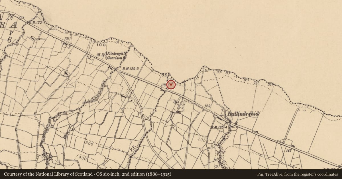 Ordnance Survey six-inch map, 2nd edition (1888–1915) covering the location of Enclosure, Cloghan, County Leitrim, with a pin at the register's coordinates