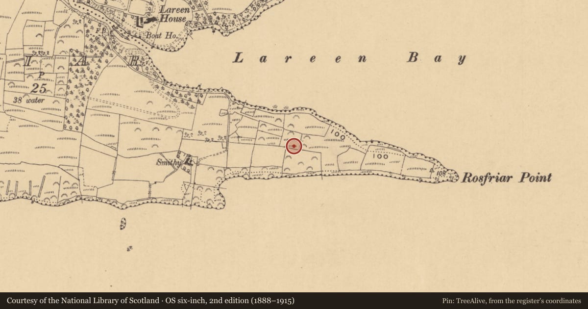 Ordnance Survey six-inch map, 2nd edition (1888–1915) covering the location of Enclosure, Rosfriar, County Leitrim, with a pin at the register's coordinates