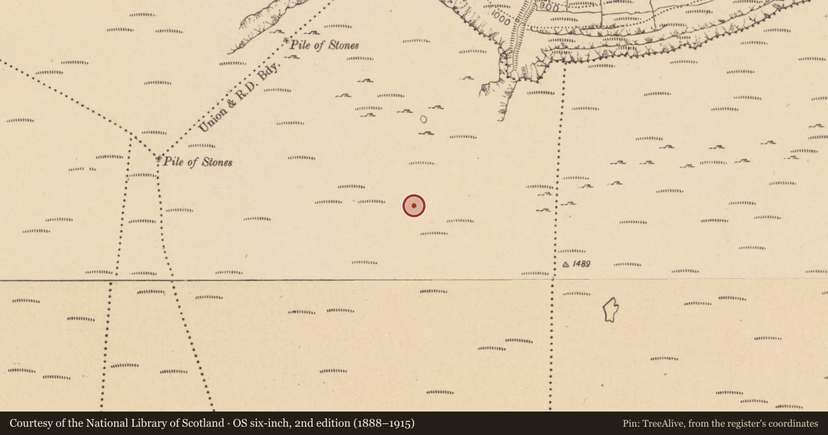 Ordnance Survey six-inch map, 2nd edition (1888–1915) covering the location of Booley hut, Gortnagarn, County Leitrim, with a pin at the register's coordinates