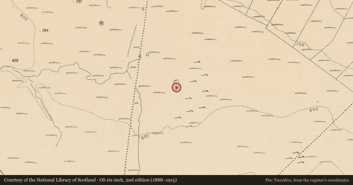 Ordnance Survey six-inch map, 2nd edition (1888–1915) covering the location of Enclosure, Aghnahaha, County Leitrim, with a pin at the register's coordinates