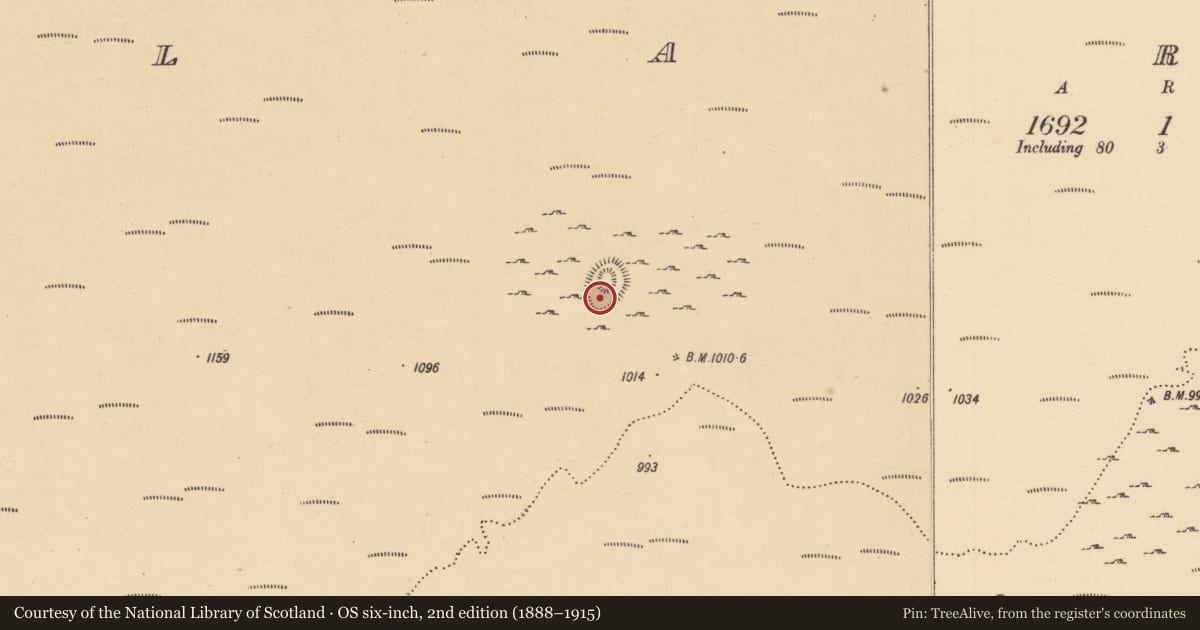 Ordnance Survey six-inch map, 2nd edition (1888–1915) covering the location of Enclosure, Largy, County Leitrim, with a pin at the register's coordinates