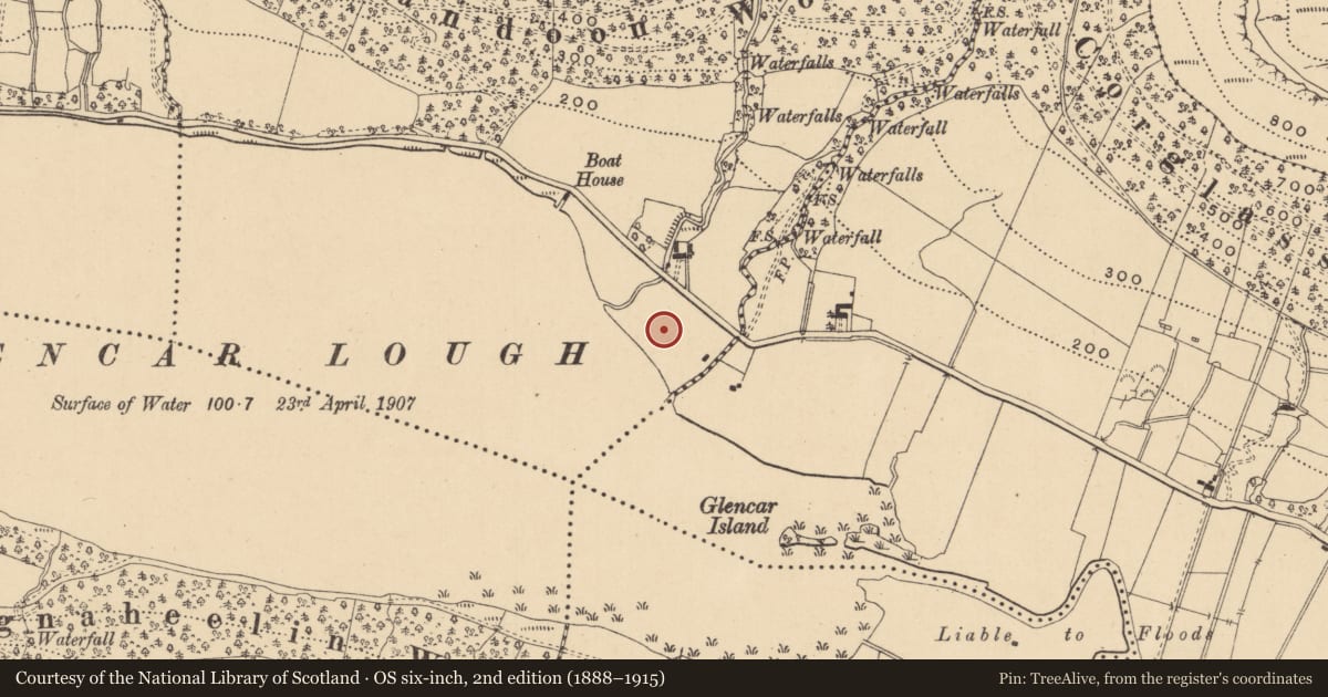 Ordnance Survey six-inch map, 2nd edition (1888–1915) covering the location of Ringfort - unclassified, Largandoon, County Leitrim, with a pin at the register's coordinates