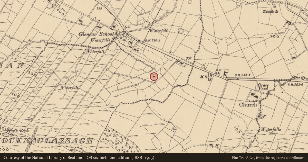Ordnance Survey six-inch map, 2nd edition (1888–1915) covering the location of Ringfort - rath, Knocknaclassagh, County Leitrim, with a pin at the register's coordinates