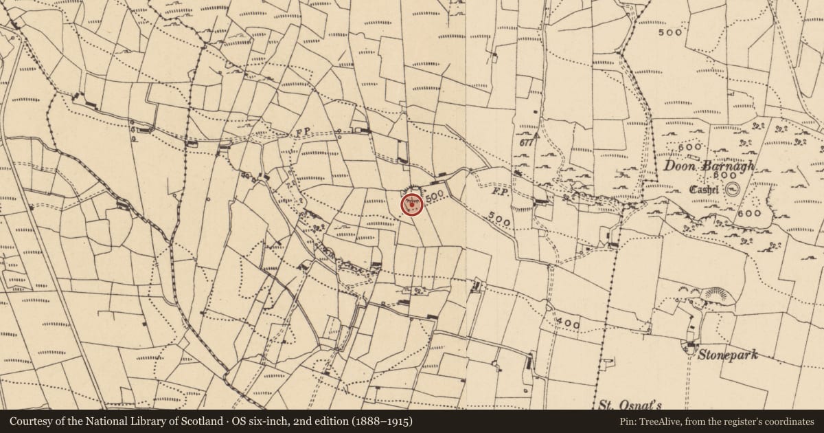 Ordnance Survey six-inch map, 2nd edition (1888–1915) covering the location of Ringfort - rath, Gorteenaguinnell, County Leitrim, with a pin at the register's coordinates