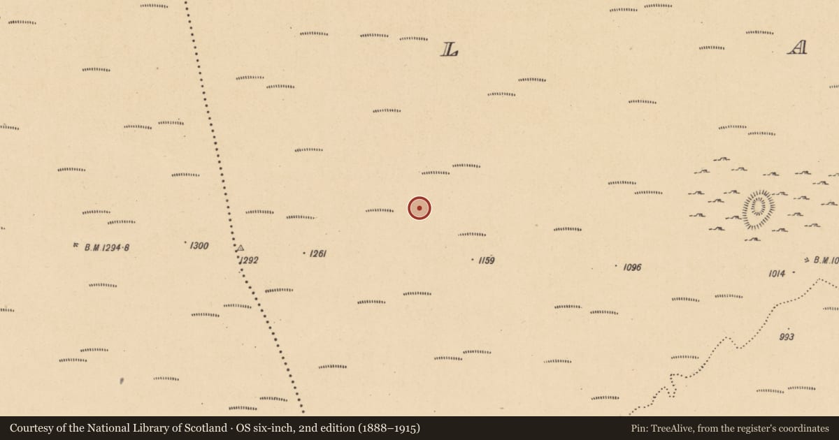 Ordnance Survey six-inch map, 2nd edition (1888–1915) covering the location of Enclosure, Largy, County Leitrim, with a pin at the register's coordinates