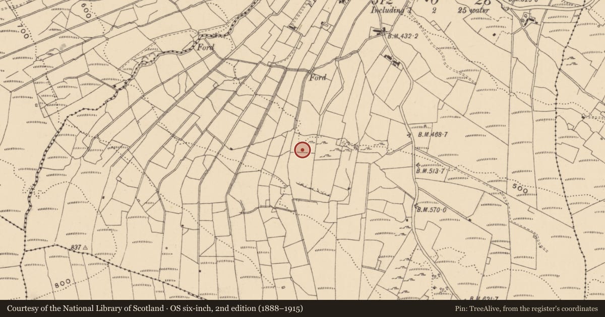 Ordnance Survey six-inch map, 2nd edition (1888–1915) covering the location of Ritual site - holy well, Glebe, County Leitrim, with a pin at the register's coordinates