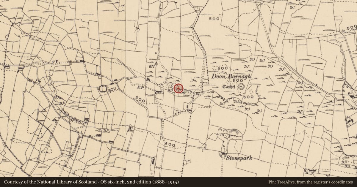 Ordnance Survey six-inch map, 2nd edition (1888–1915) covering the location of House - indeterminate date, Gorteenaguinnell, County Leitrim, with a pin at the register's coordinates