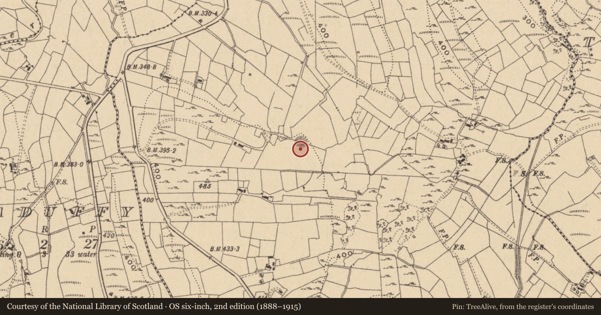 Ordnance Survey six-inch map, 2nd edition (1888–1915) covering the location of Ringfort - rath, Kiltyclogher, County Leitrim, with a pin at the register's coordinates