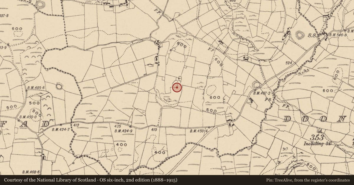 Ordnance Survey six-inch map, 2nd edition (1888–1915) covering the location of Promontory fort - inland, Fawnlion, County Leitrim, with a pin at the register's coordinates