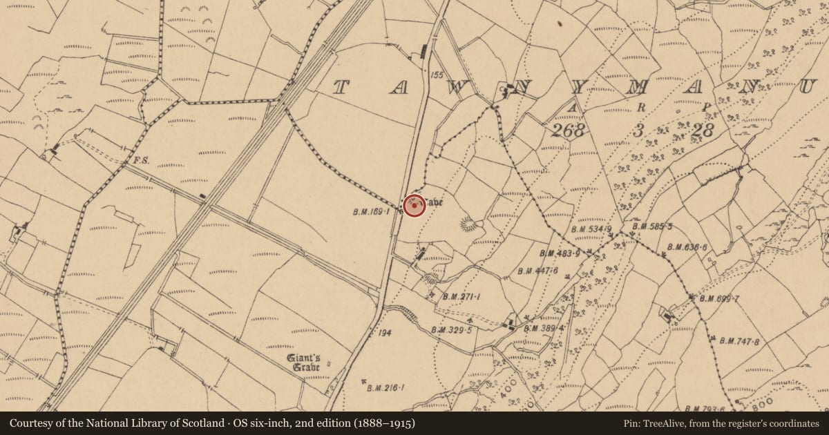 Ordnance Survey six-inch map, 2nd edition (1888–1915) covering the location of Souterrain, Larkfield, County Leitrim, with a pin at the register's coordinates