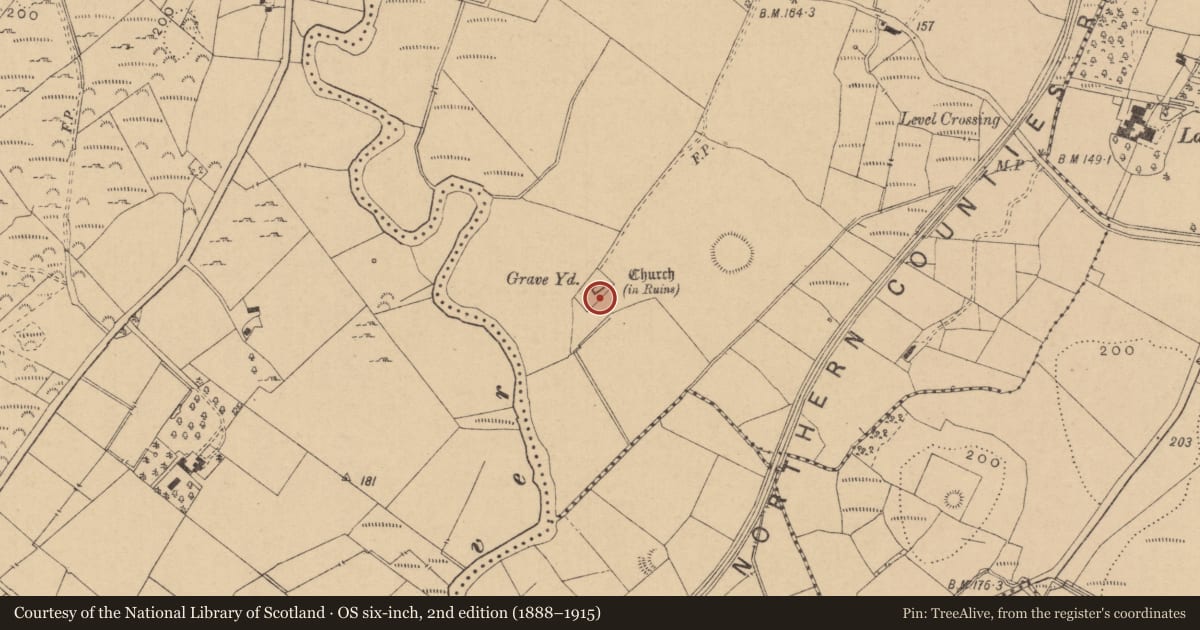 Ordnance Survey six-inch map, 2nd edition (1888–1915) covering the location of Church, Cloonlogher, County Leitrim, with a pin at the register's coordinates