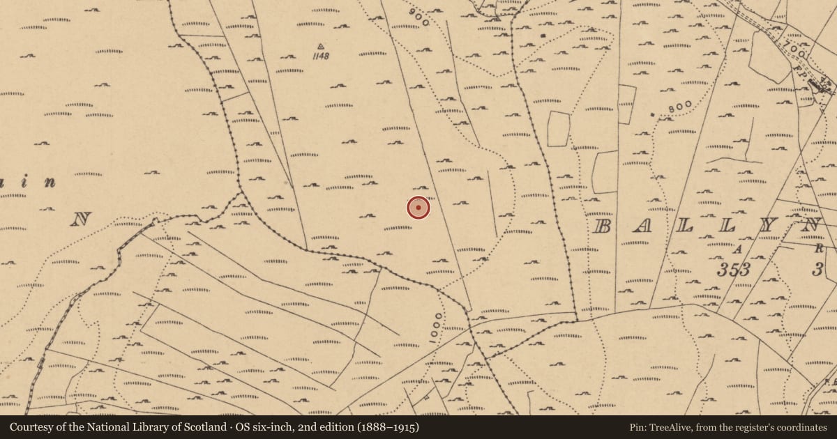 Ordnance Survey six-inch map, 2nd edition (1888–1915) covering the location of Field boundary, Conray, County Leitrim, with a pin at the register's coordinates
