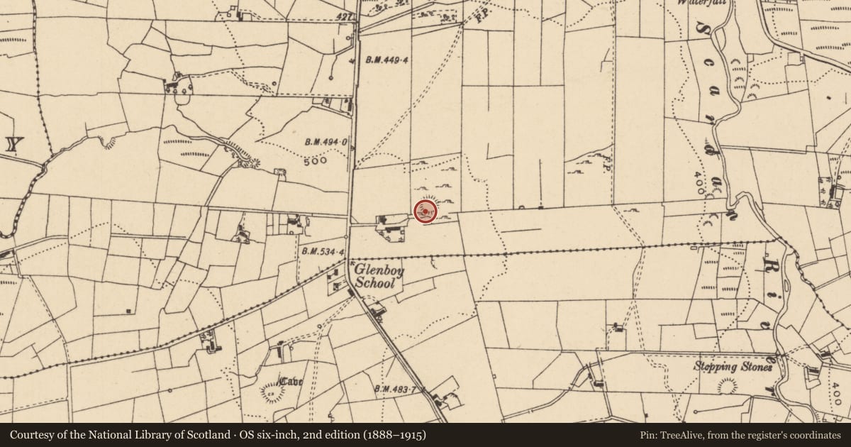 Ordnance Survey six-inch map, 2nd edition (1888–1915) covering the location of Ringfort - unclassified, Glenboy, County Leitrim, with a pin at the register's coordinates