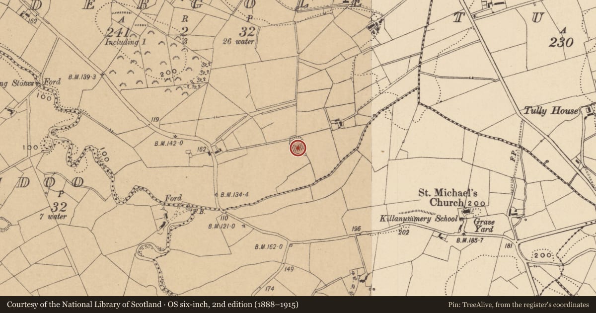 Ordnance Survey six-inch map, 2nd edition (1888–1915) covering the location of Ringfort - rath, Edergole, County Leitrim, with a pin at the register's coordinates