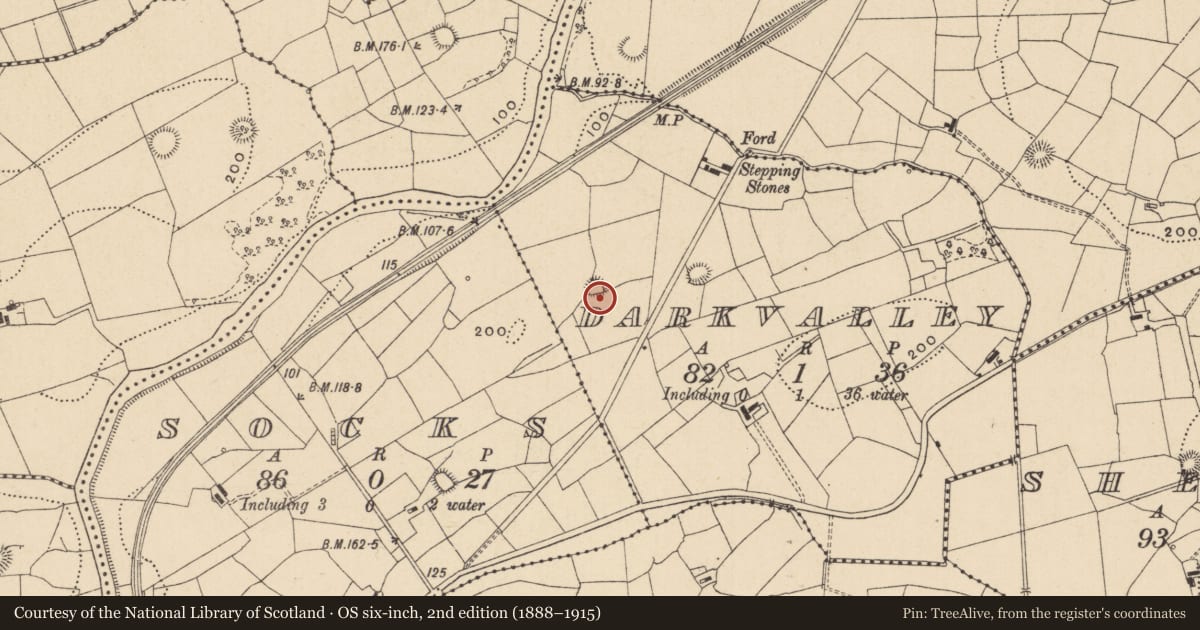 Ordnance Survey six-inch map, 2nd edition (1888–1915) covering the location of Enclosure, Darkvalley, County Leitrim, with a pin at the register's coordinates