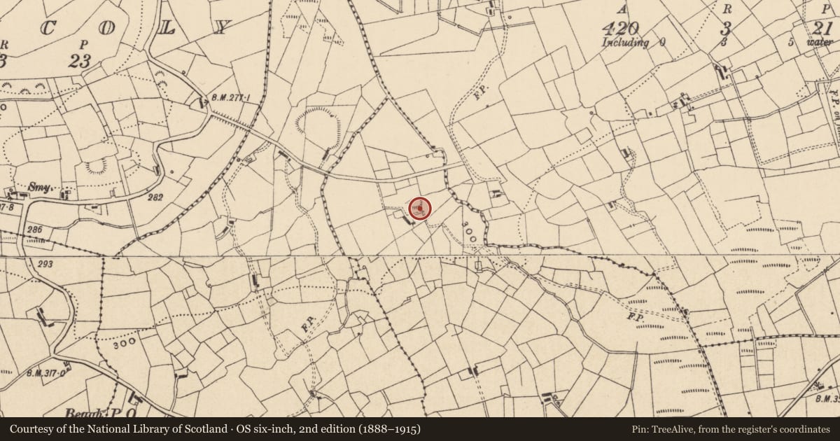 Ordnance Survey six-inch map, 2nd edition (1888–1915) covering the location of Enclosure, Beagh, County Leitrim, with a pin at the register's coordinates
