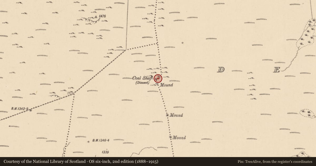 Ordnance Survey six-inch map, 2nd edition (1888–1915) covering the location of Mine, Boleybrack, Dergvone, County Leitrim, with a pin at the register's coordinates