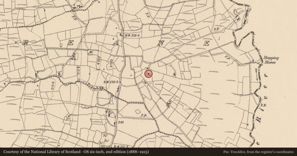 Ordnance Survey six-inch map, 2nd edition (1888–1915) covering the location of Ringfort - rath, Coollegreane, County Leitrim, with a pin at the register's coordinates