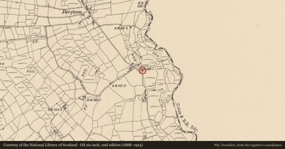 Ordnance Survey six-inch map, 2nd edition (1888–1915) covering the location of Sweathouse, Dergvone, County Leitrim, with a pin at the register's coordinates