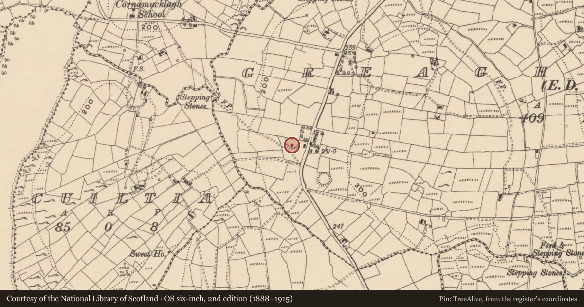 Ordnance Survey six-inch map, 2nd edition (1888–1915) covering the location of Ringfort - rath, Greaghnafarna, County Leitrim, with a pin at the register's coordinates